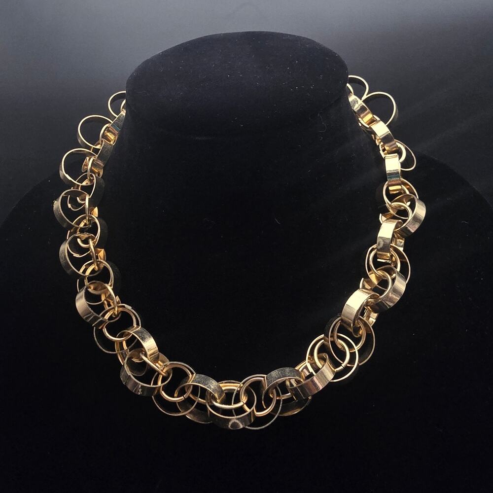 Traci Lynn Gold Tone Chunky Gold Tone Necklace Chain Link